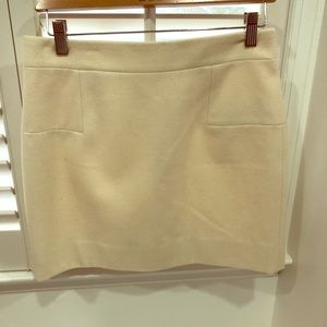 J. Crew Off white wool mini skirt